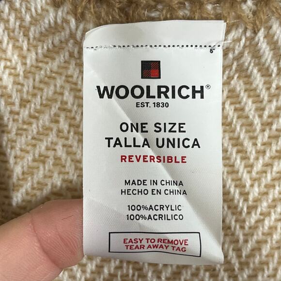 Woolrich Reversible Sweater Poncho Wrap Brown Tan Plaid One Size Fits up to XXL - Picture 6 of 6